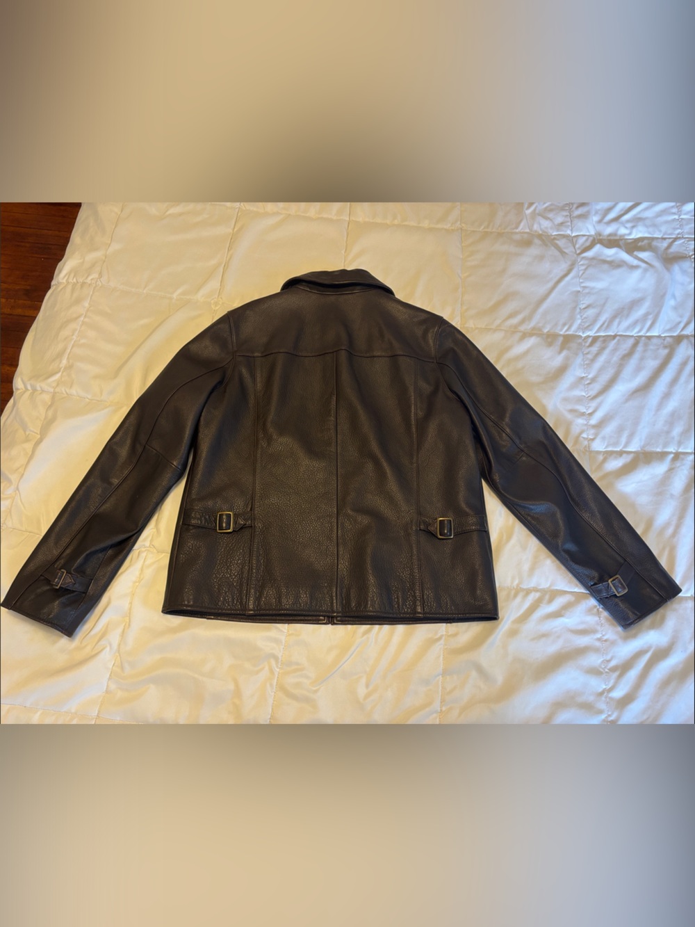 Eddie Bauer Brown Leather Zip-Front Jacket - Picture 5 of 6